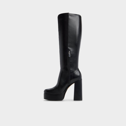 Albie in Wc Black - Knee-high boot, Platform - Black