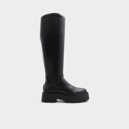 Carelden in Wc Black - Knee-high boot, Lug sole - Black