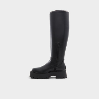 Carelden in Wc Black - Knee-high boot, Lug sole - Black