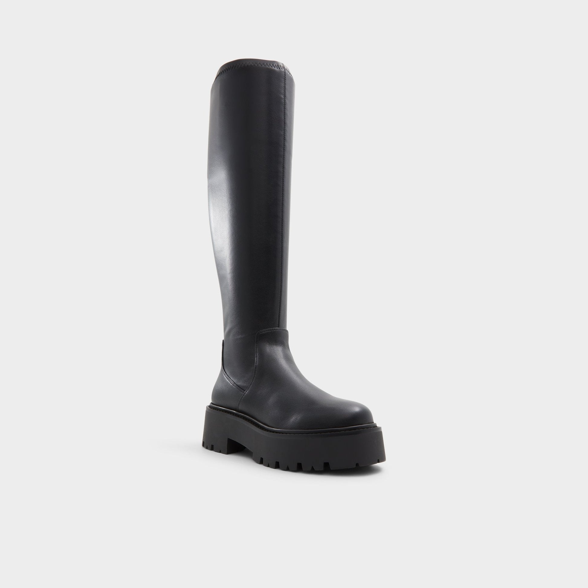 Carelden in Wc Black - Knee-high boot, Lug sole - Black