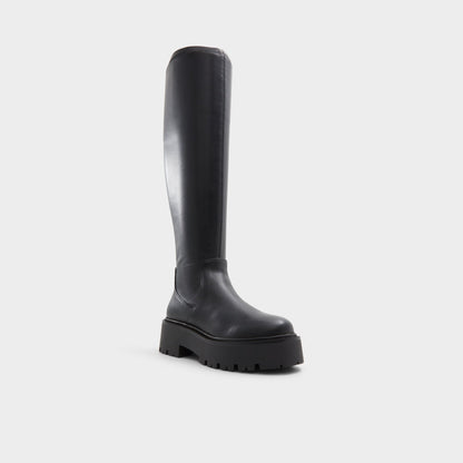 Carelden in Wc Black - Knee-high boot, Lug sole - Black