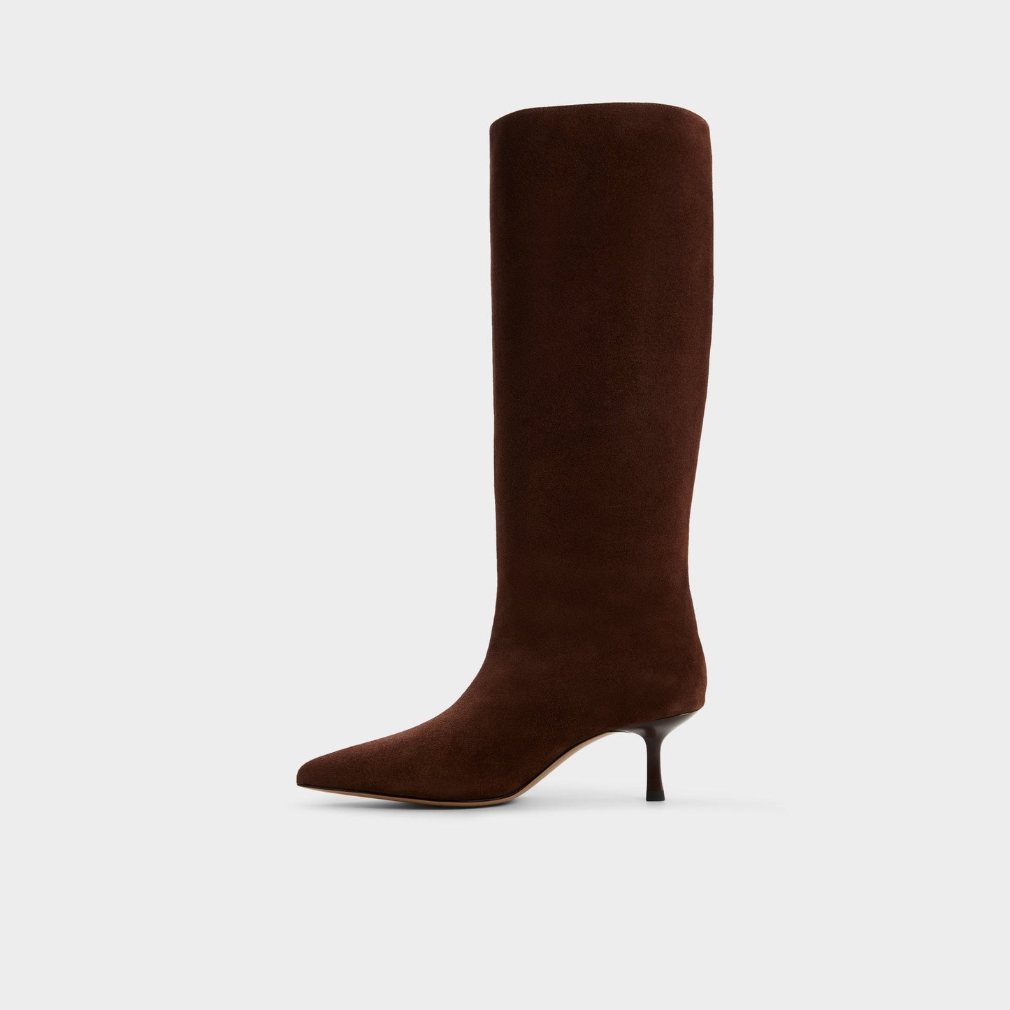 Selora in Dark Brown - Knee-high boot, Stiletto heel - Dark brown
