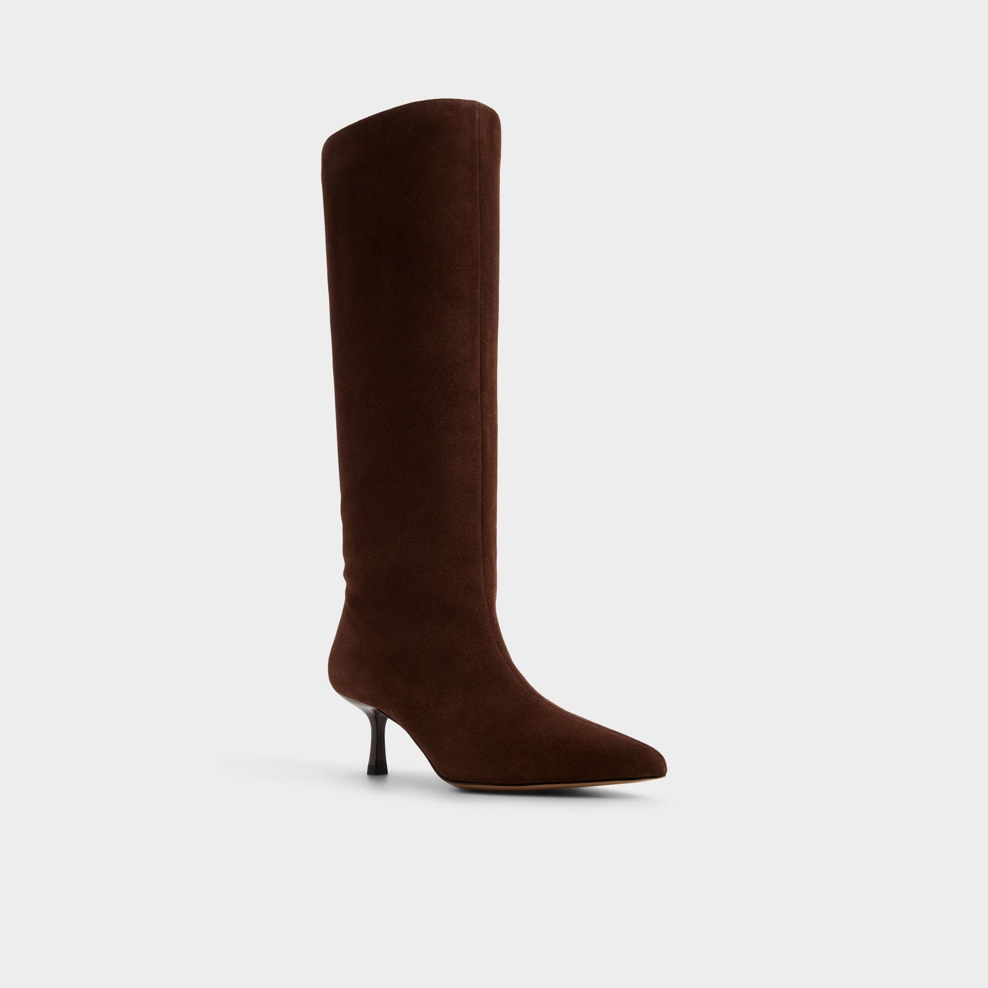 Selora in Dark Brown - Knee-high boot, Stiletto heel - Dark brown