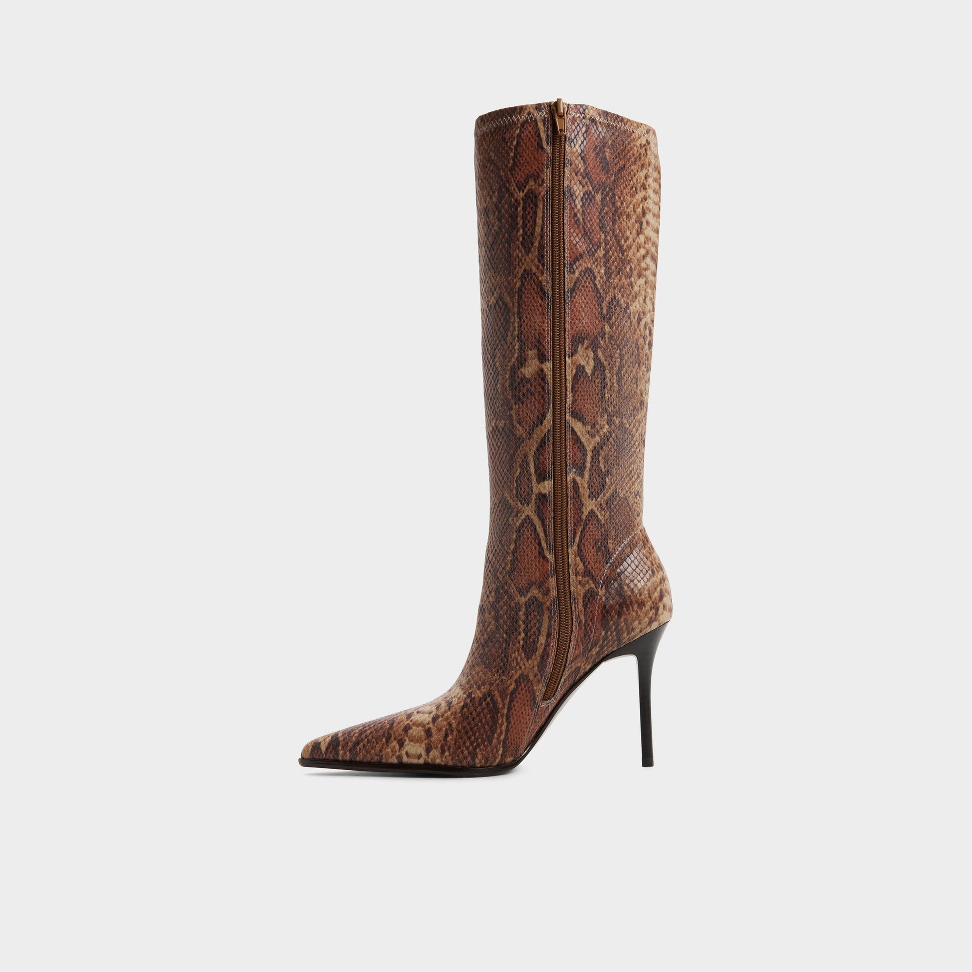Re in Emily Brown Multi - Knee-high boot, Stiletto heel - Brown multi