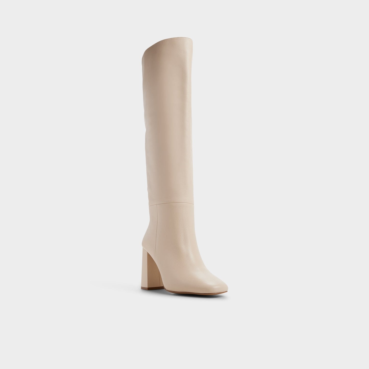 Helana in Cream - Knee-high boot, Block heel - Cream