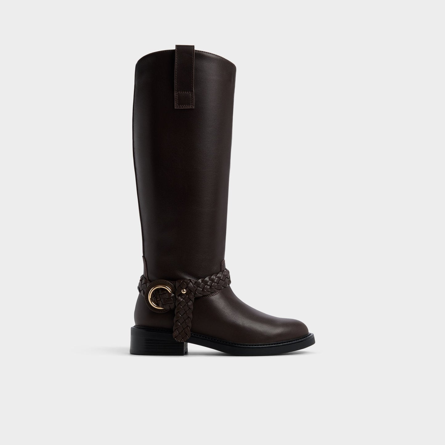 Philippa in Dark Brown - Riding boot, Block heel - Dark brown