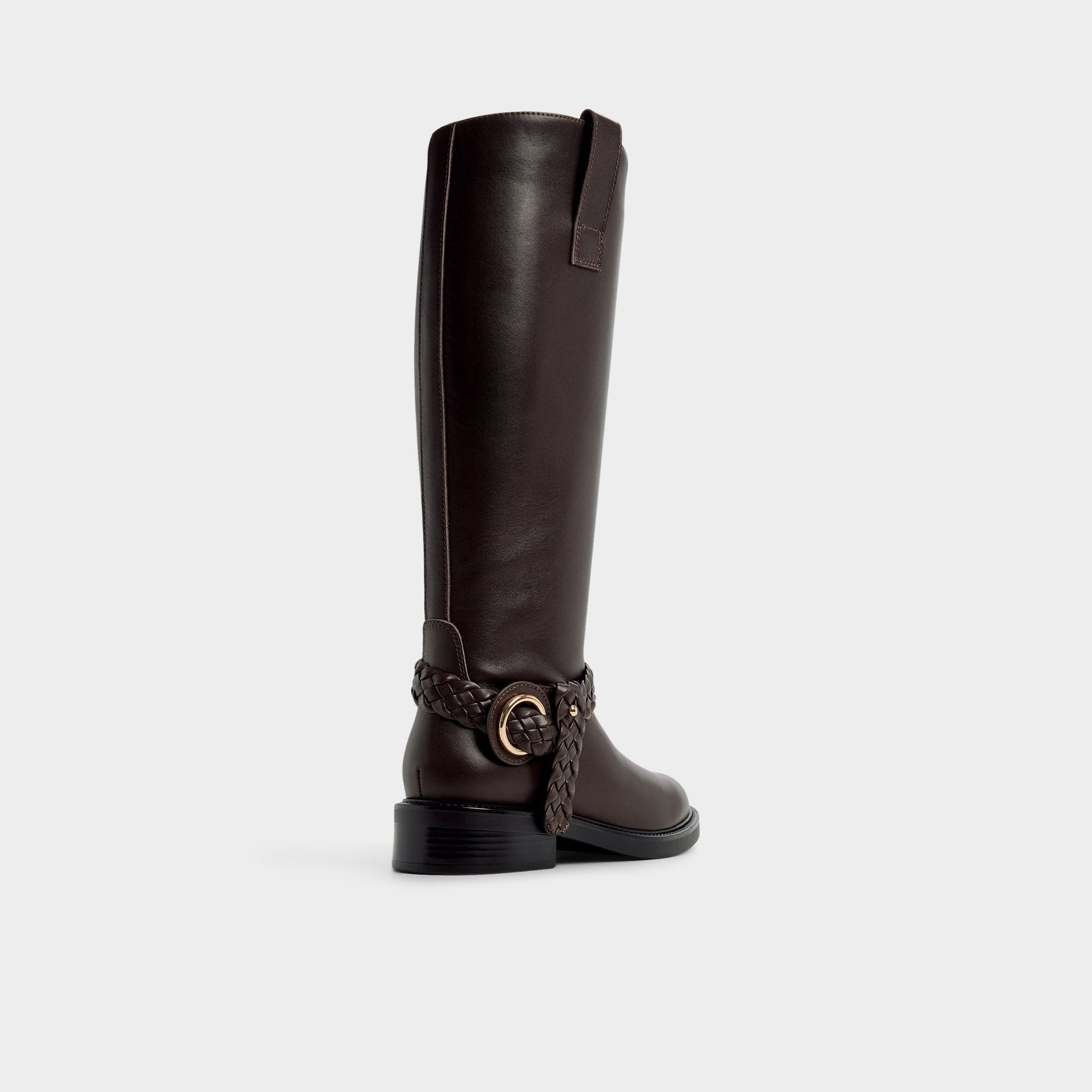 Philippa in Dark Brown - Riding boot, Block heel - Dark brown