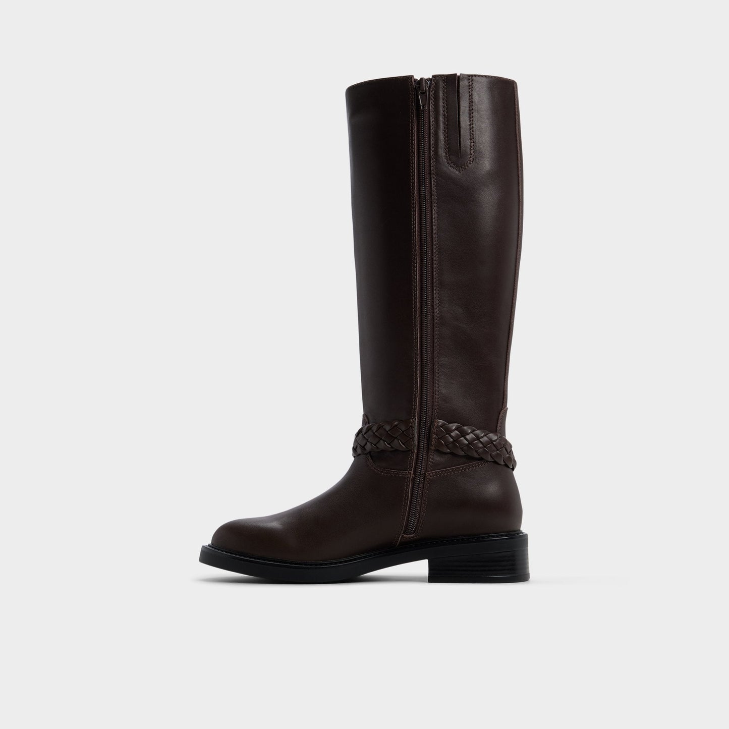 Philippa in Dark Brown - Riding boot, Block heel - Dark brown