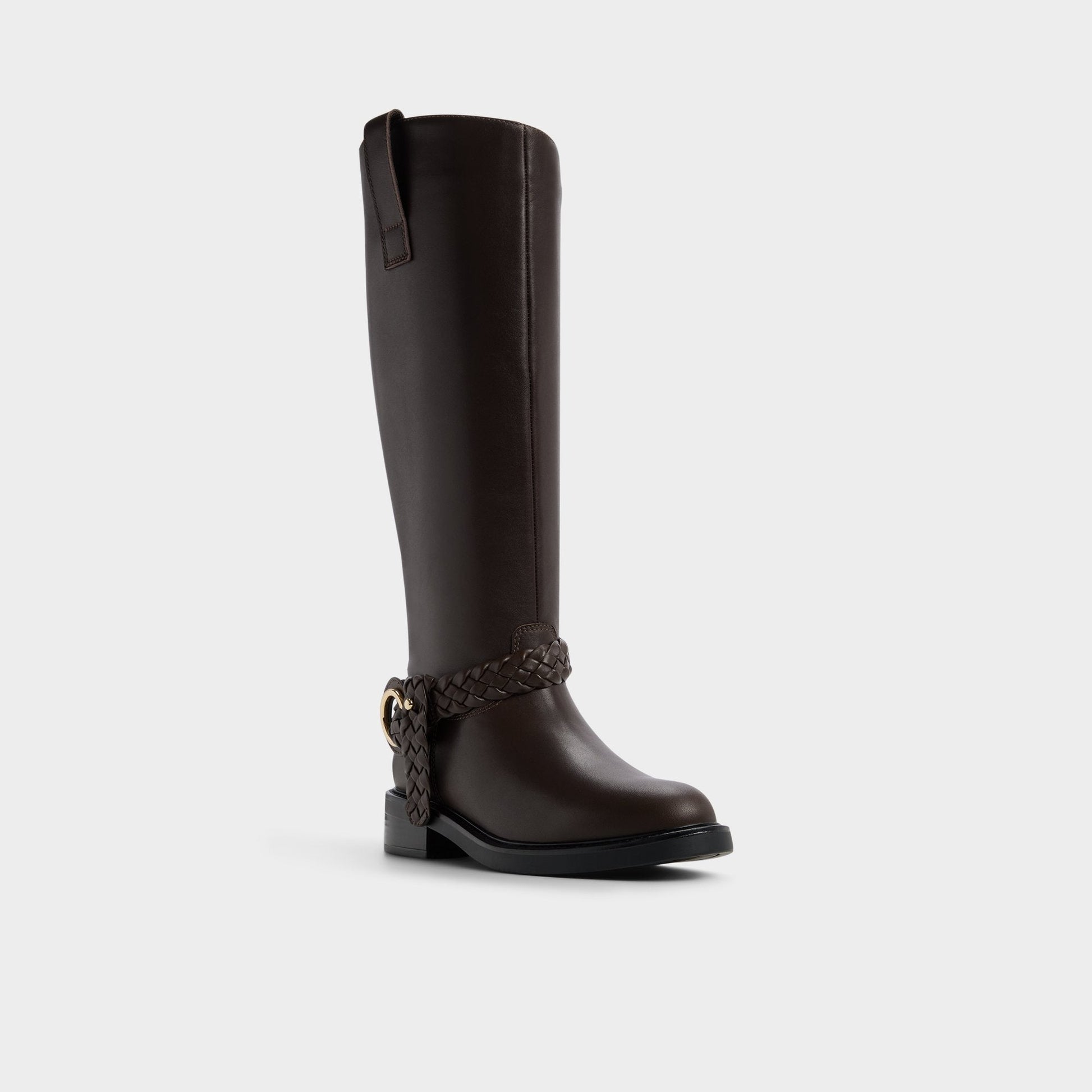 Philippa in Dark Brown - Riding boot, Block heel - Dark brown