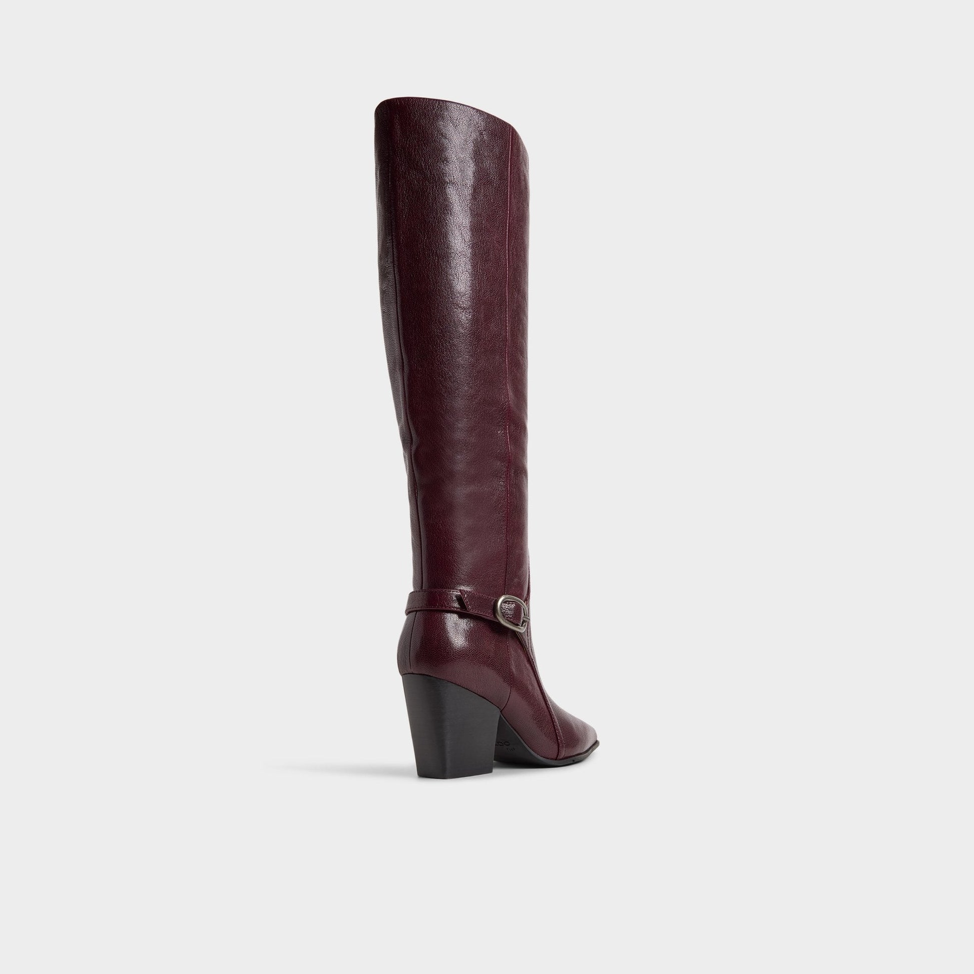 Saddle in Bordo - Knee-high boot, Block heel - Bordo