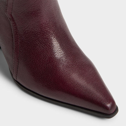 Saddle in Bordo - Knee-high boot, Block heel - Bordo