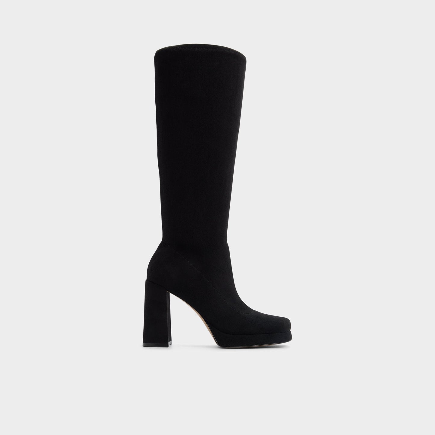 Gisselle in Black - Knee-high boot, Platform - Black