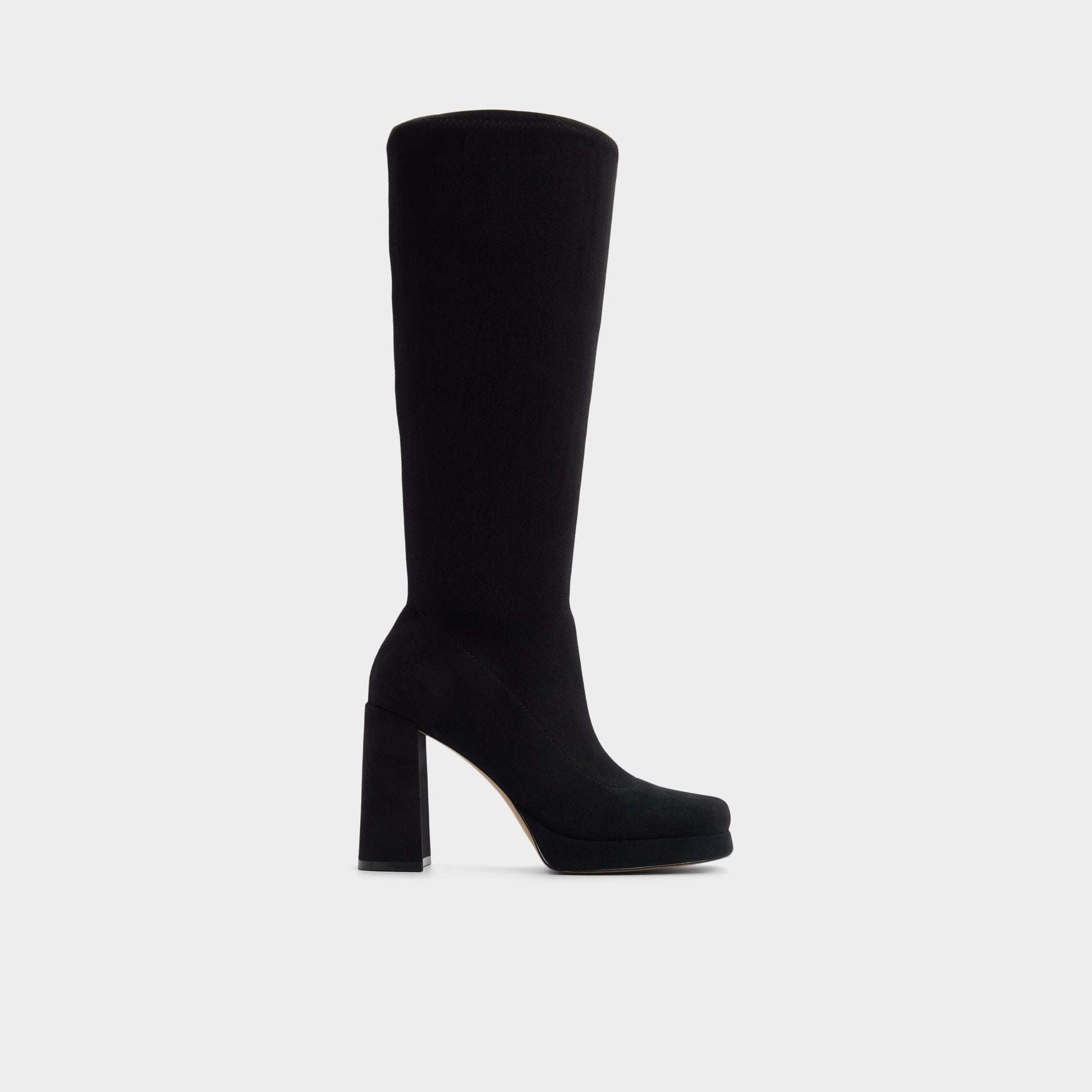 Gisselle in Black - Knee-high boot, Platform - Black