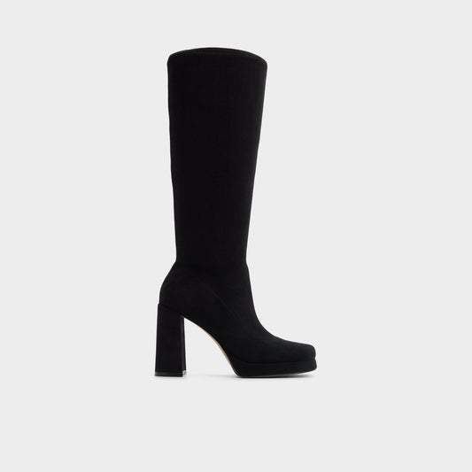 Gisselle in Black - Knee-high boot, Platform - Black