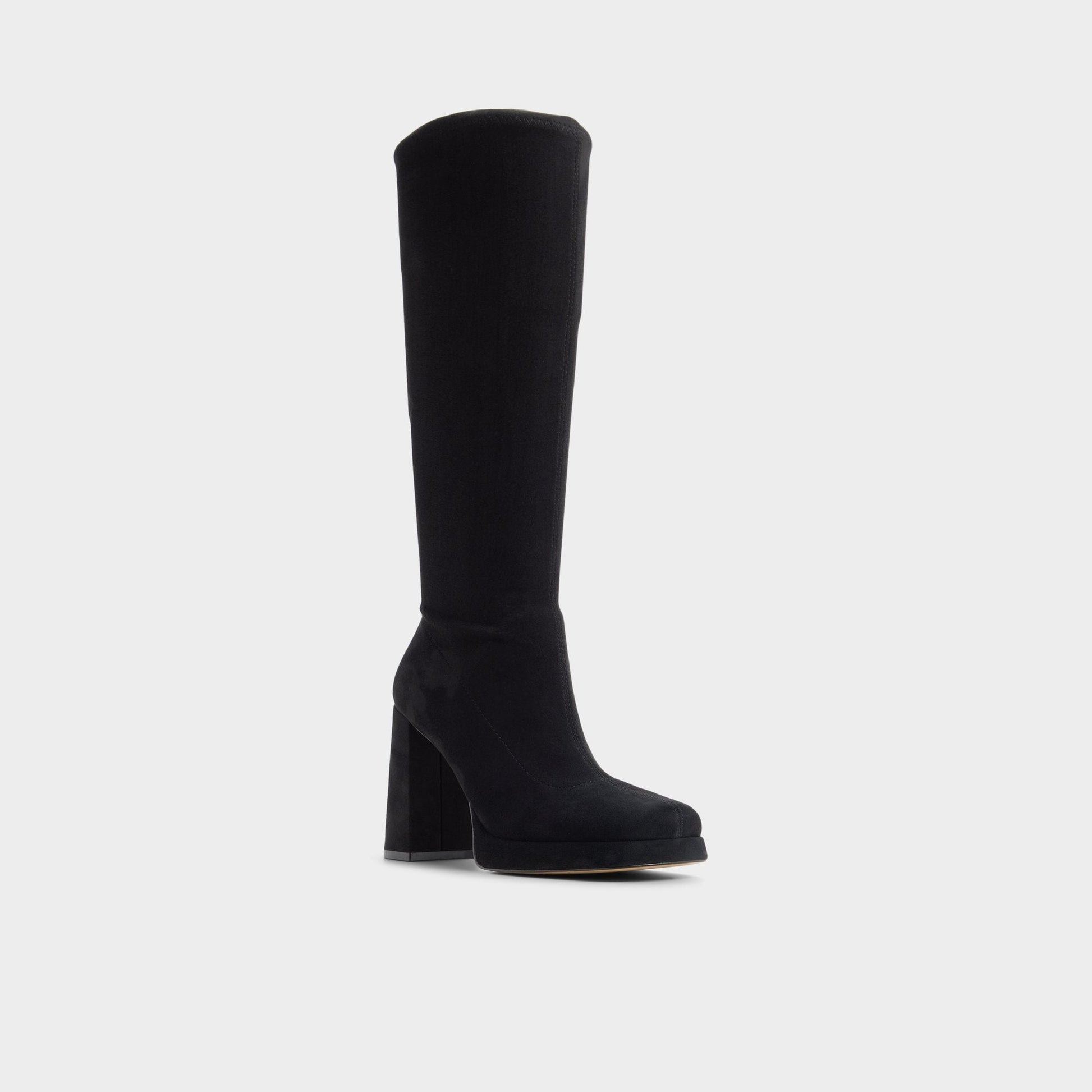 Gisselle in Black - Knee-high boot, Platform - Black