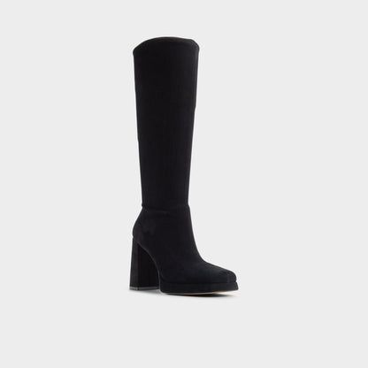 Gisselle in Black - Knee-high boot, Platform - Black