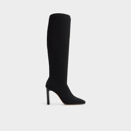 Lennora in Black - Knee-high boot, Stiletto heel - Black
