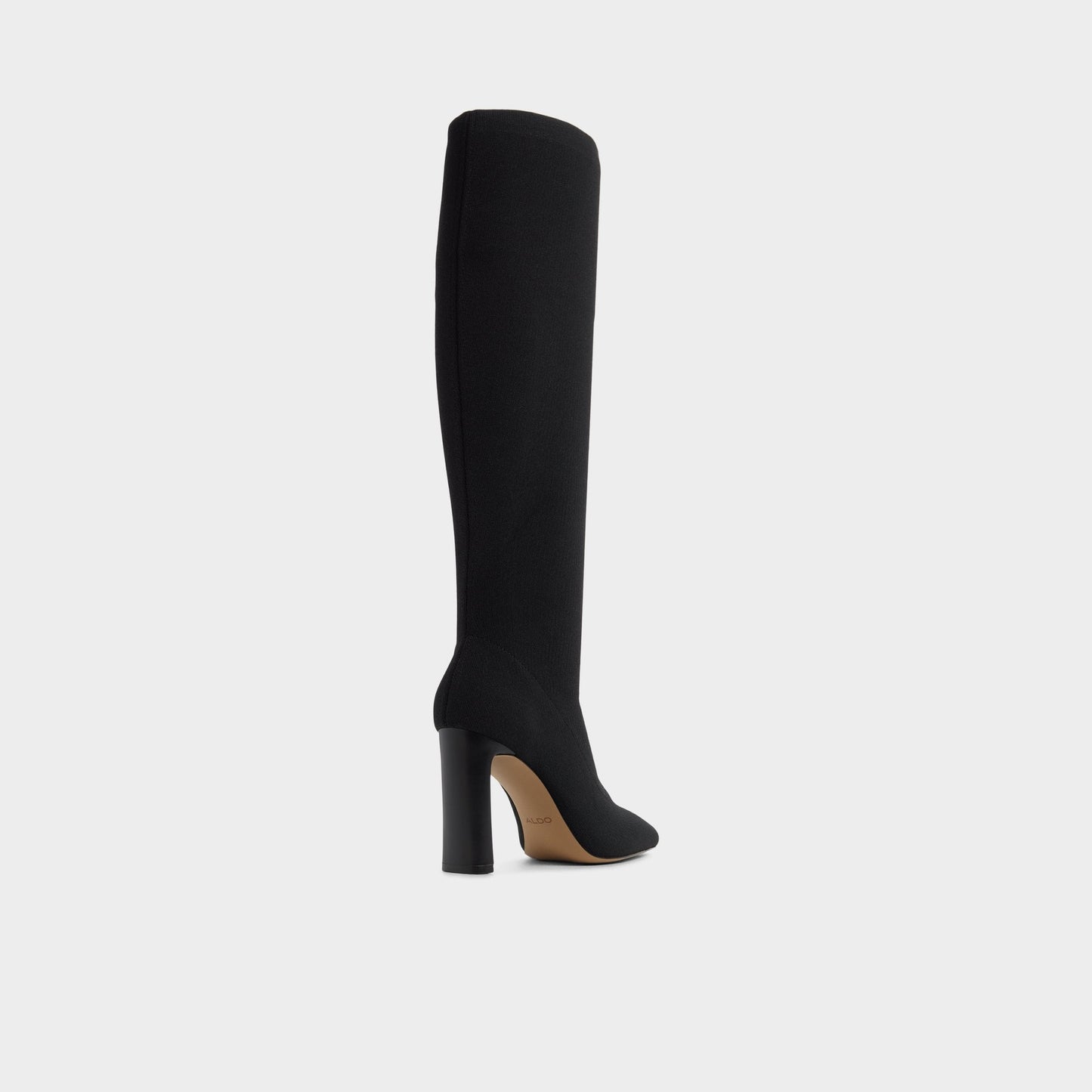 Lennora in Black - Knee-high boot, Stiletto heel - Black