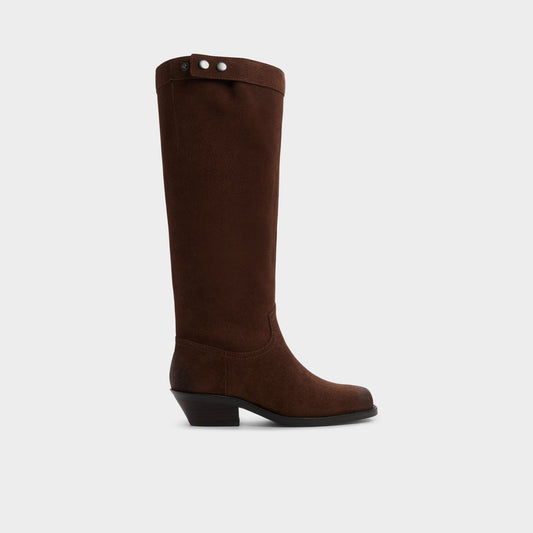 Emberlyn in Dark Brown 14163446 - Knee-high western boot, Cup sole - Dark Brown