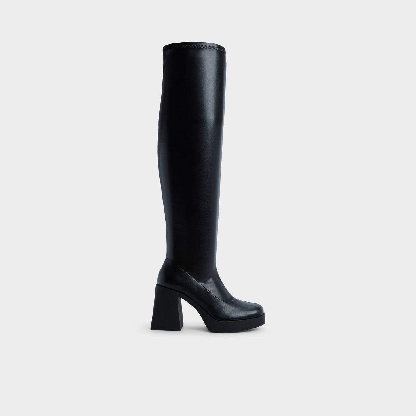 Maritza in Black - Over-the-knee boot, Platform - Black
