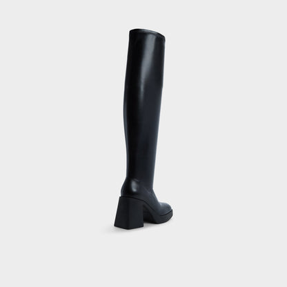 Maritza in Black - Over-the-knee boot, Platform - Black