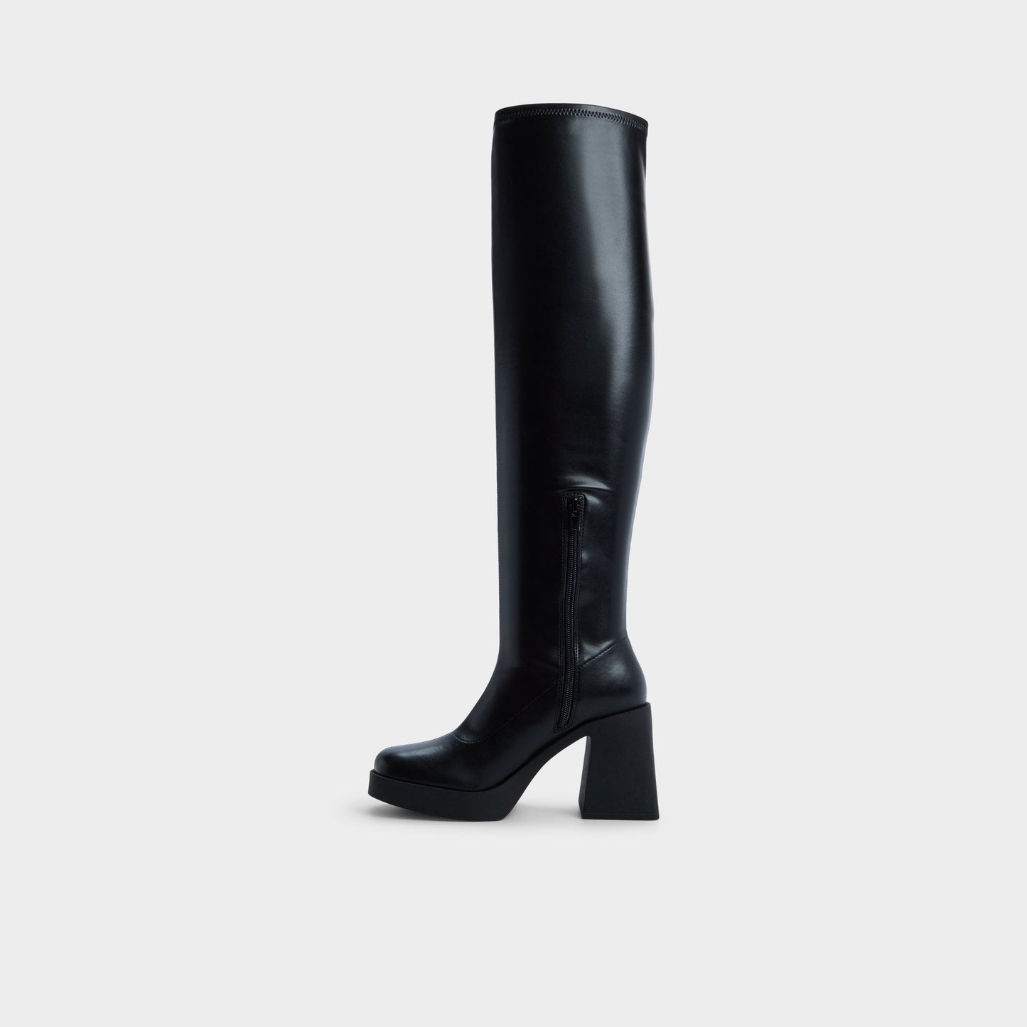 Maritza in Black - Over-the-knee boot, Platform - Black