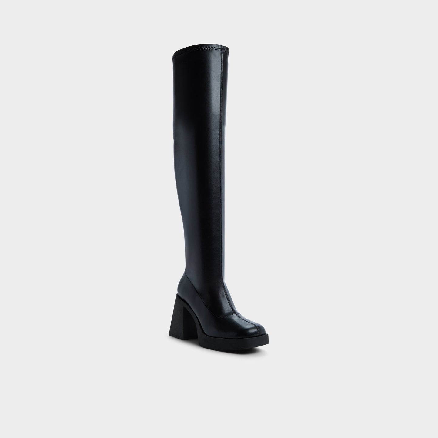 Maritza in Black - Over-the-knee boot, Platform - Black