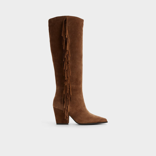 Kaelya in Dark Brown - Knee-high boot, Block heel - Dark brown