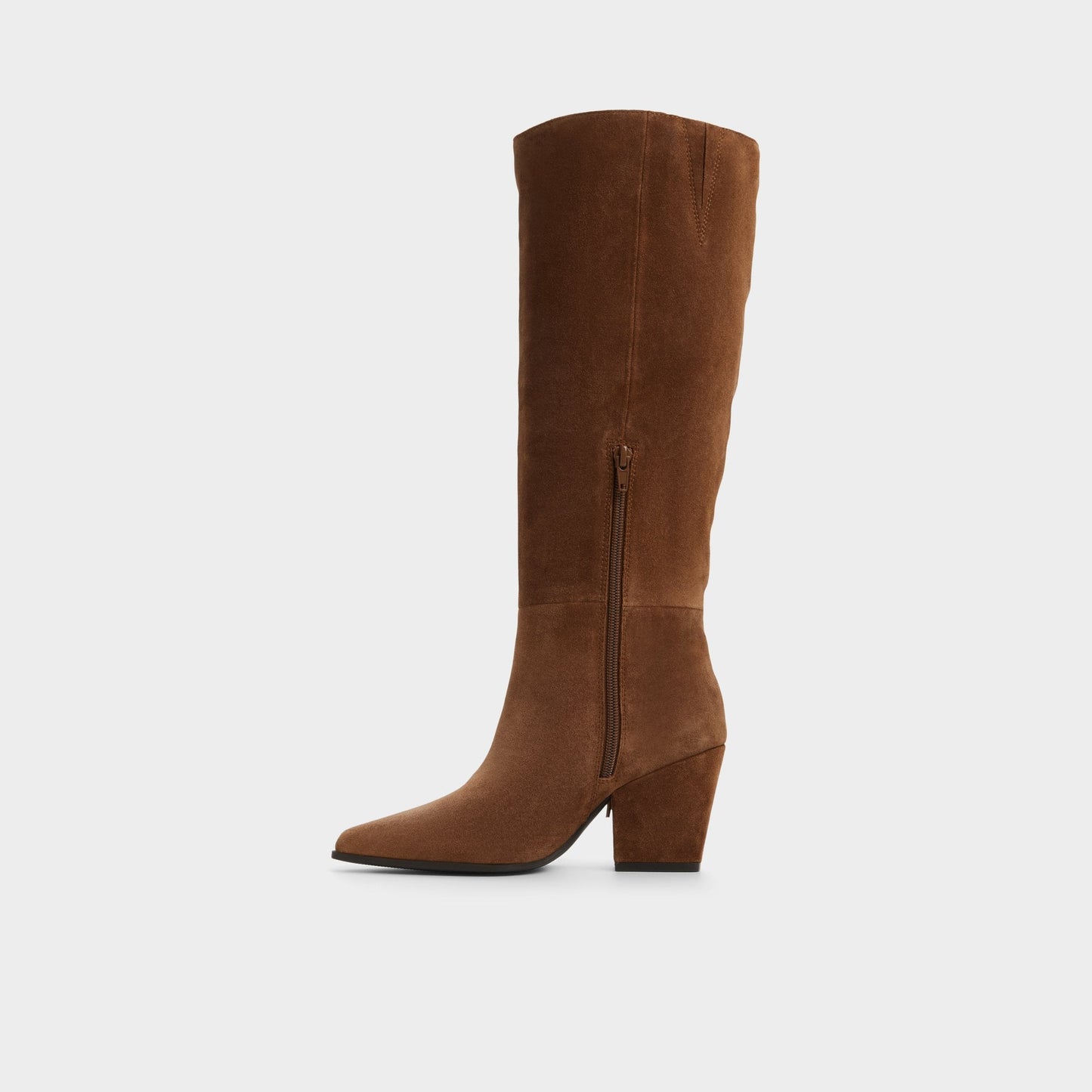 Kaelya in Dark Brown - Knee-high boot, Block heel - Dark brown