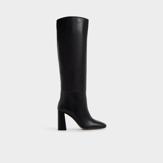 Helana in Black - Knee-high boot, Block heel - Black