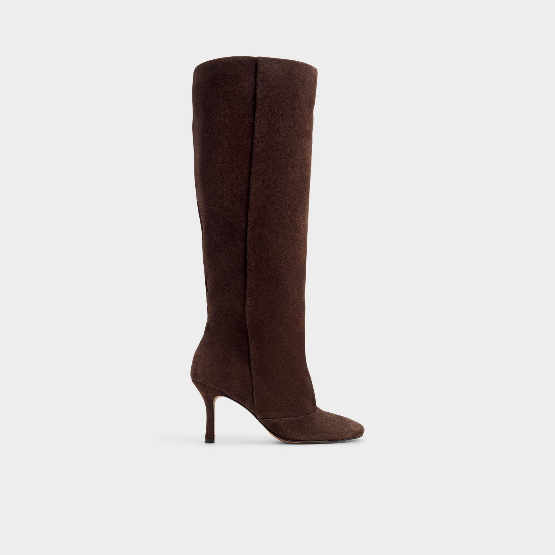 Frankey in Dark Brown - Knee-high boot, Stiletto heel - Dark Brown