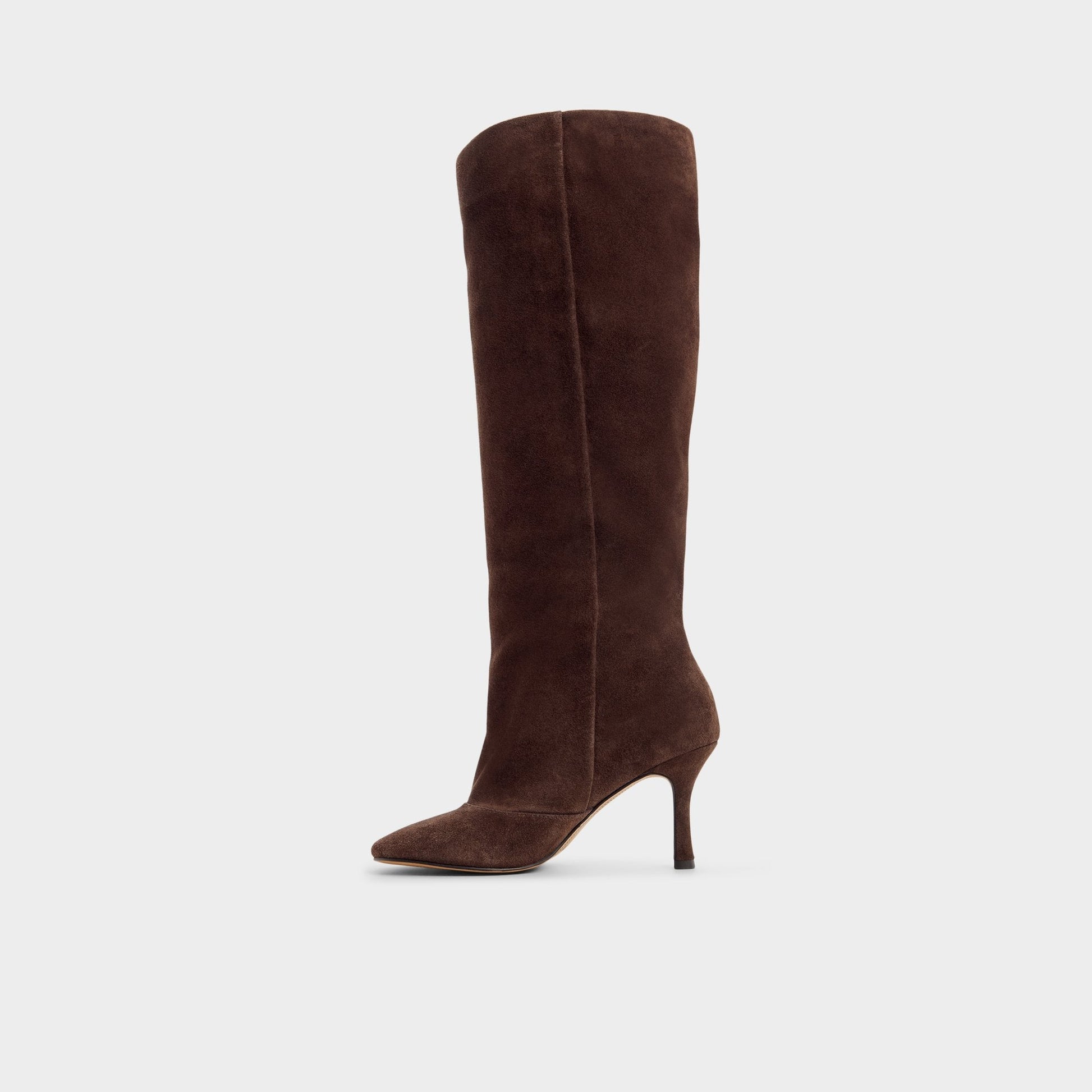 Frankey in Dark Brown - Knee-high boot, Stiletto heel - Dark Brown