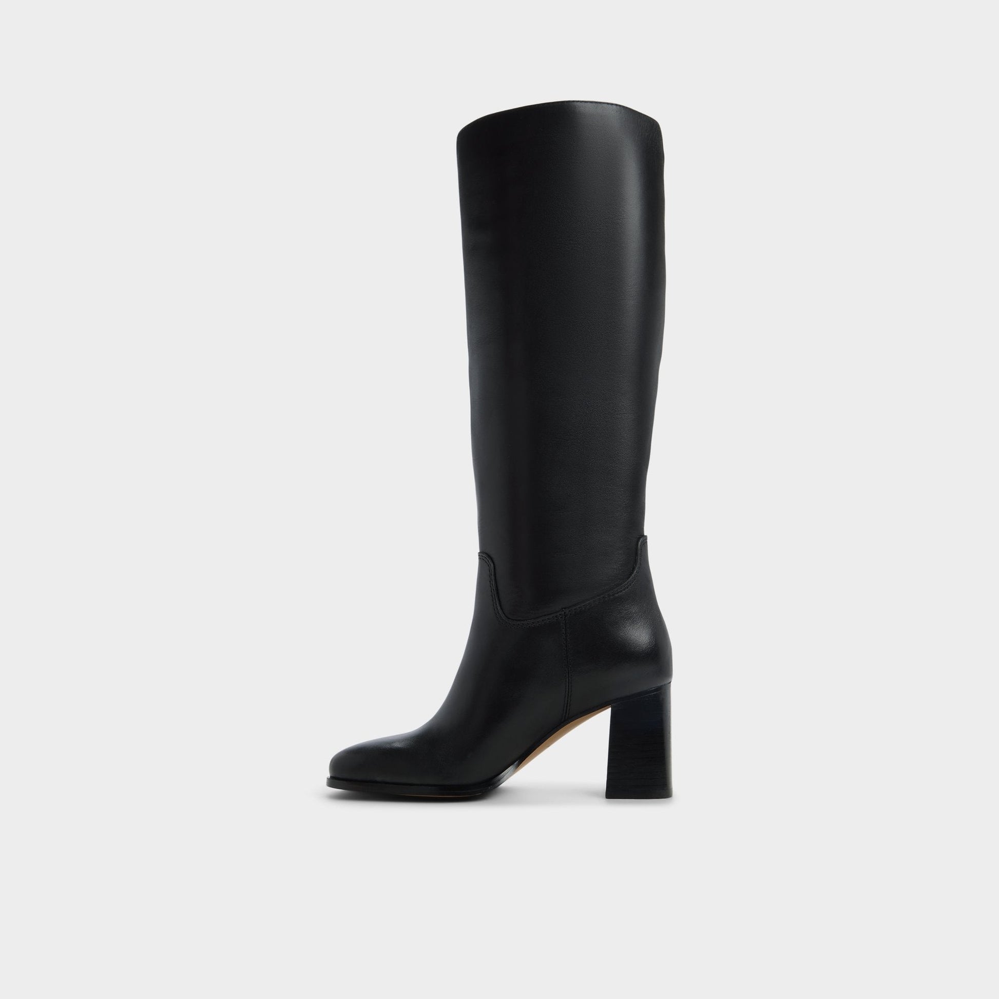 Elyze in Black - Knee-high boot, Block heel - Black