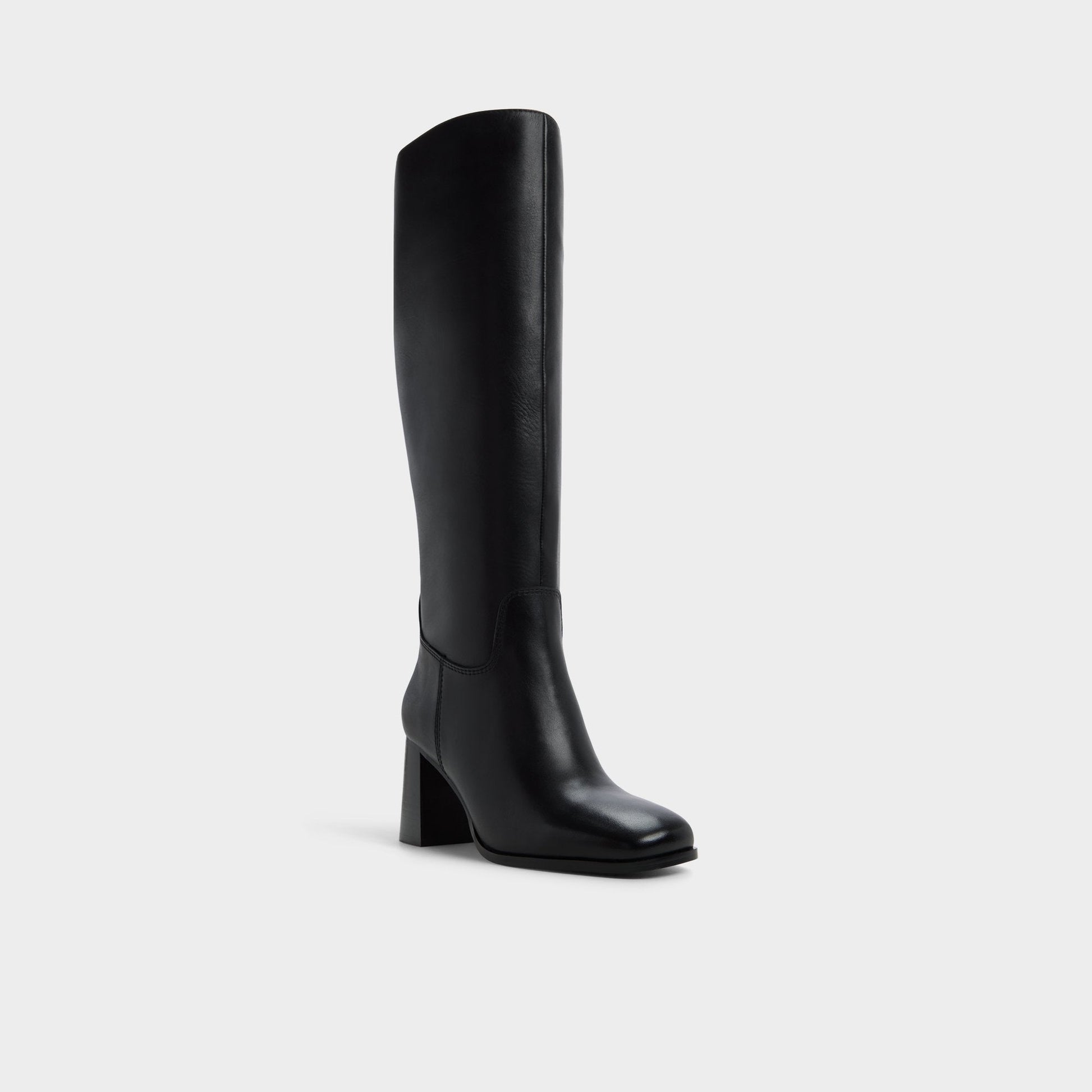 Elyze in Black - Knee-high boot, Block heel - Black