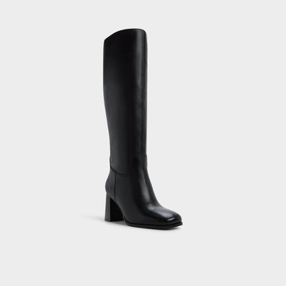 Elyze in Black - Knee-high boot, Block heel - Black