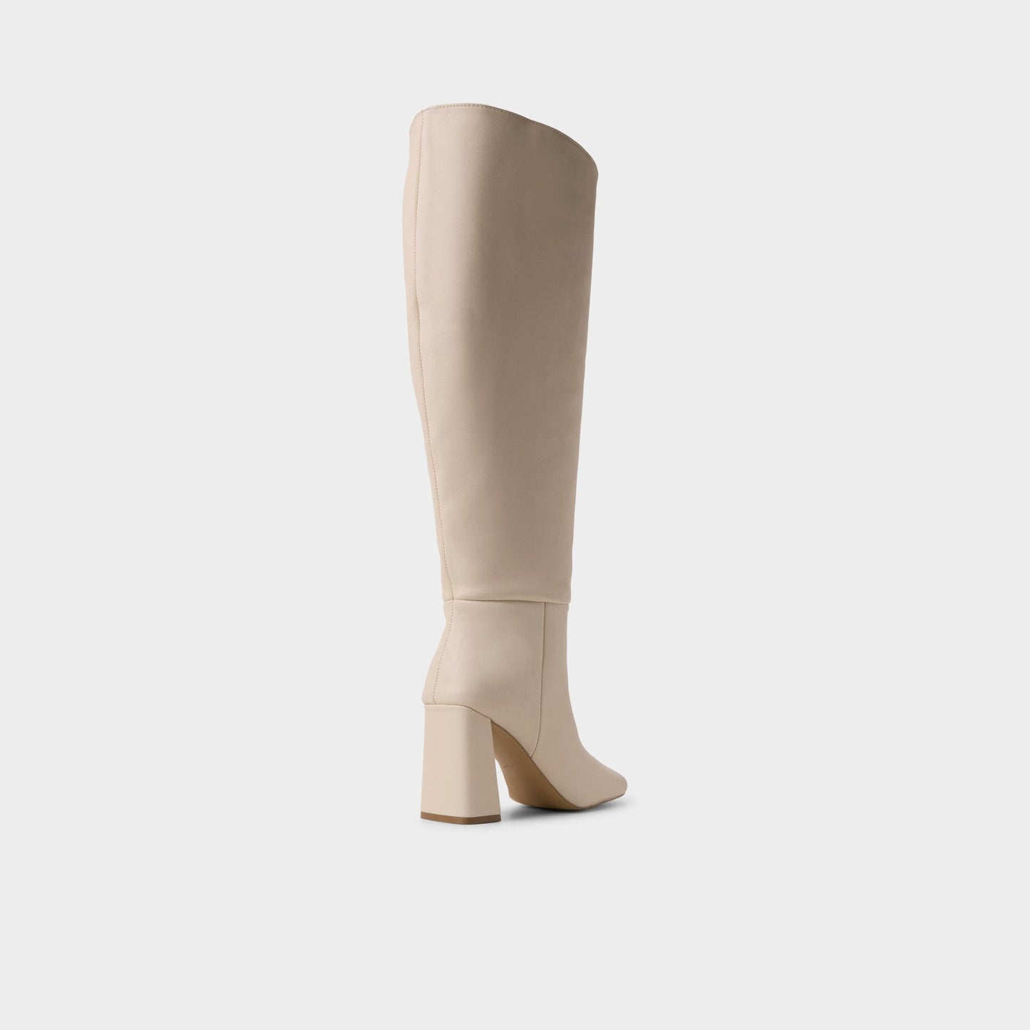 Helana in Wc Cream - Knee-high boot, Block heel - Cream