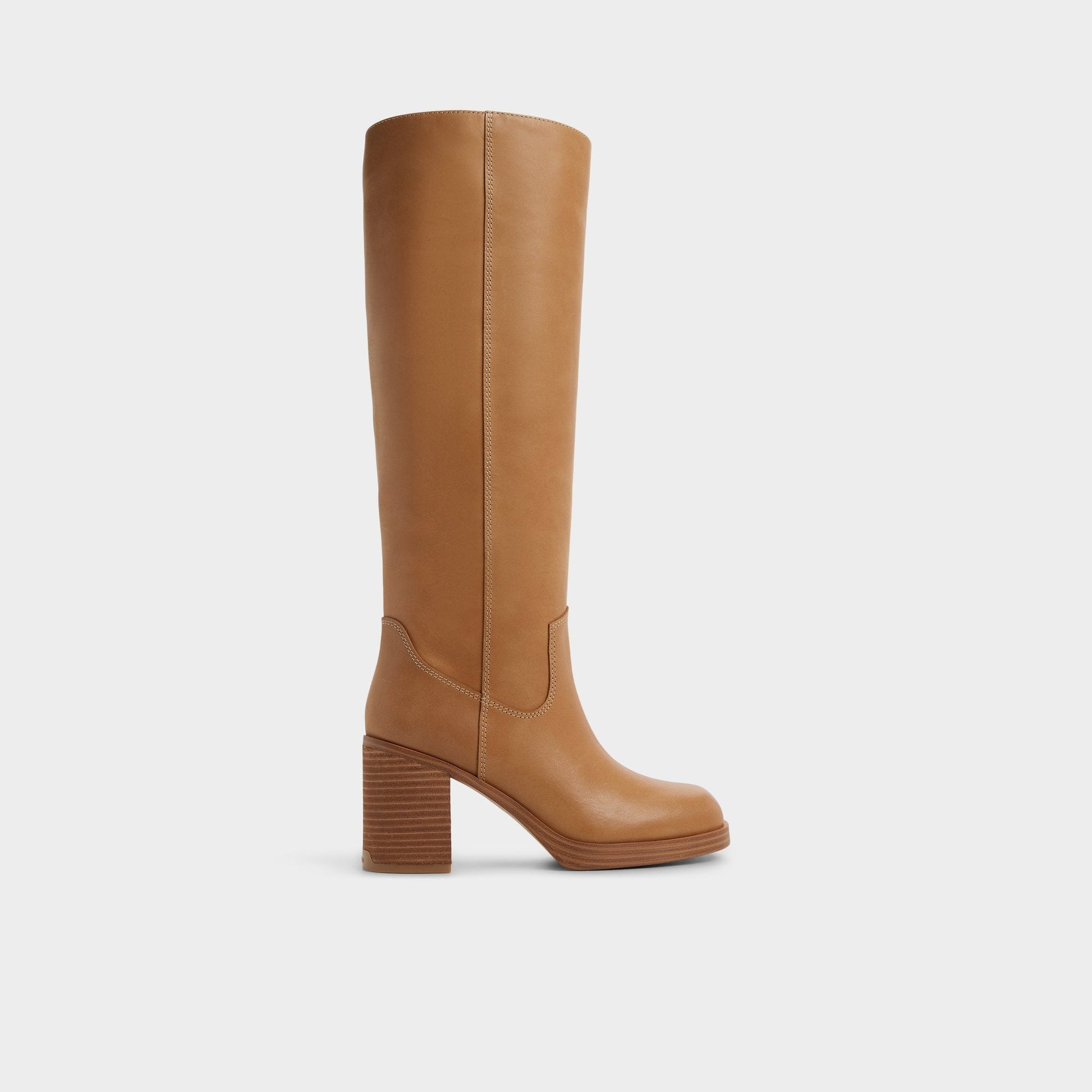 Juny in Light Brown - Knee-high boot, Platform - Light brown