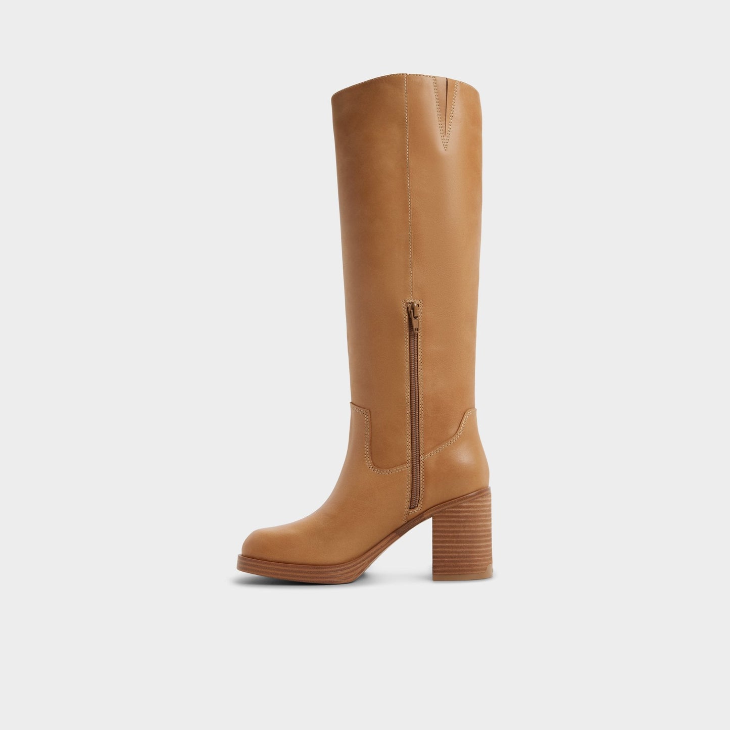 Juny in Light Brown - Knee-high boot, Platform - Light brown