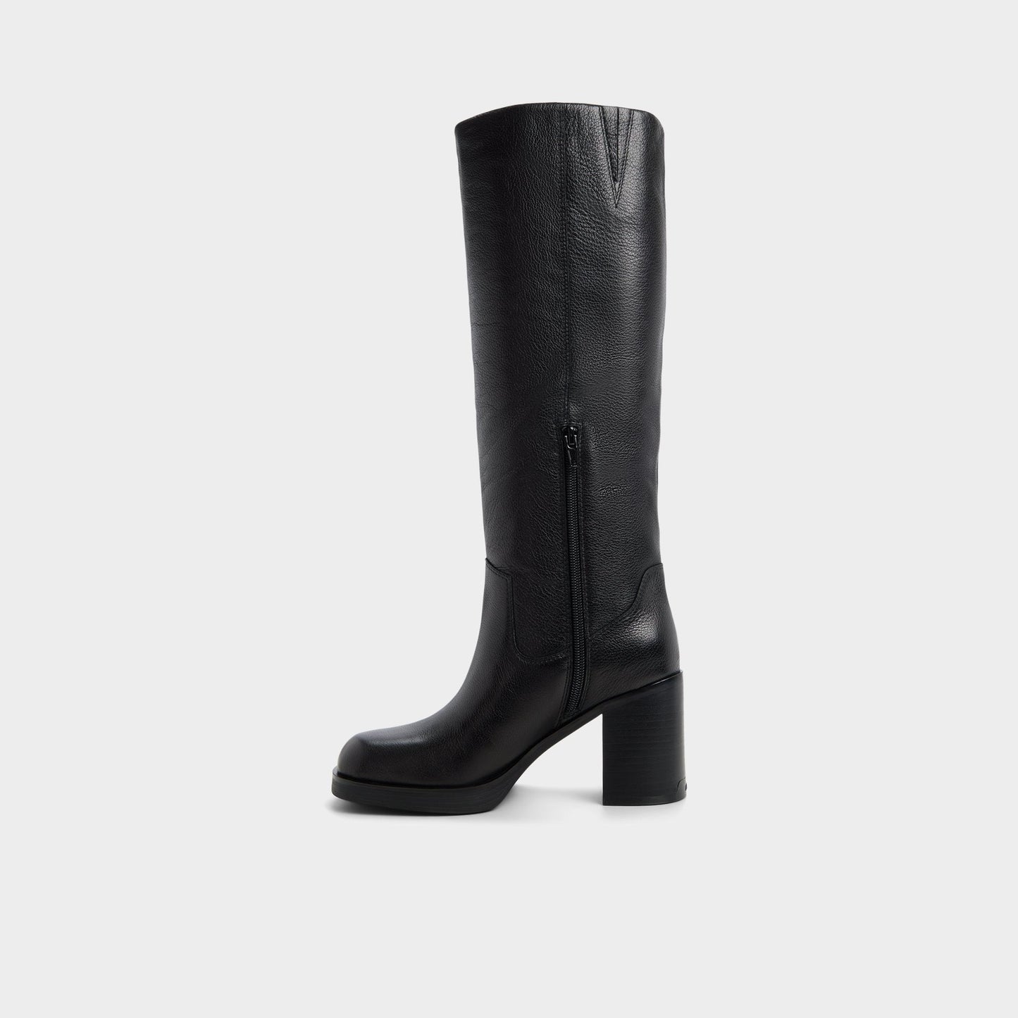Juny in Black - Knee-high boot, Platform - Black