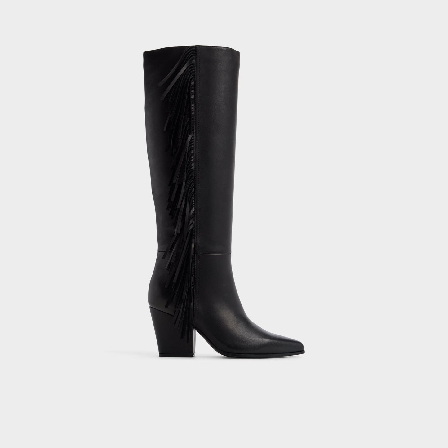 Kaelya in Black - Knee-high boot, Block heel - Black