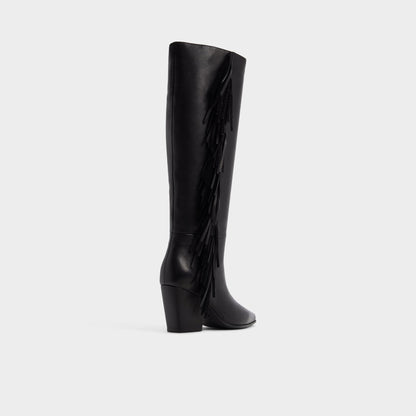 Kaelya in Black - Knee-high boot, Block heel - Black