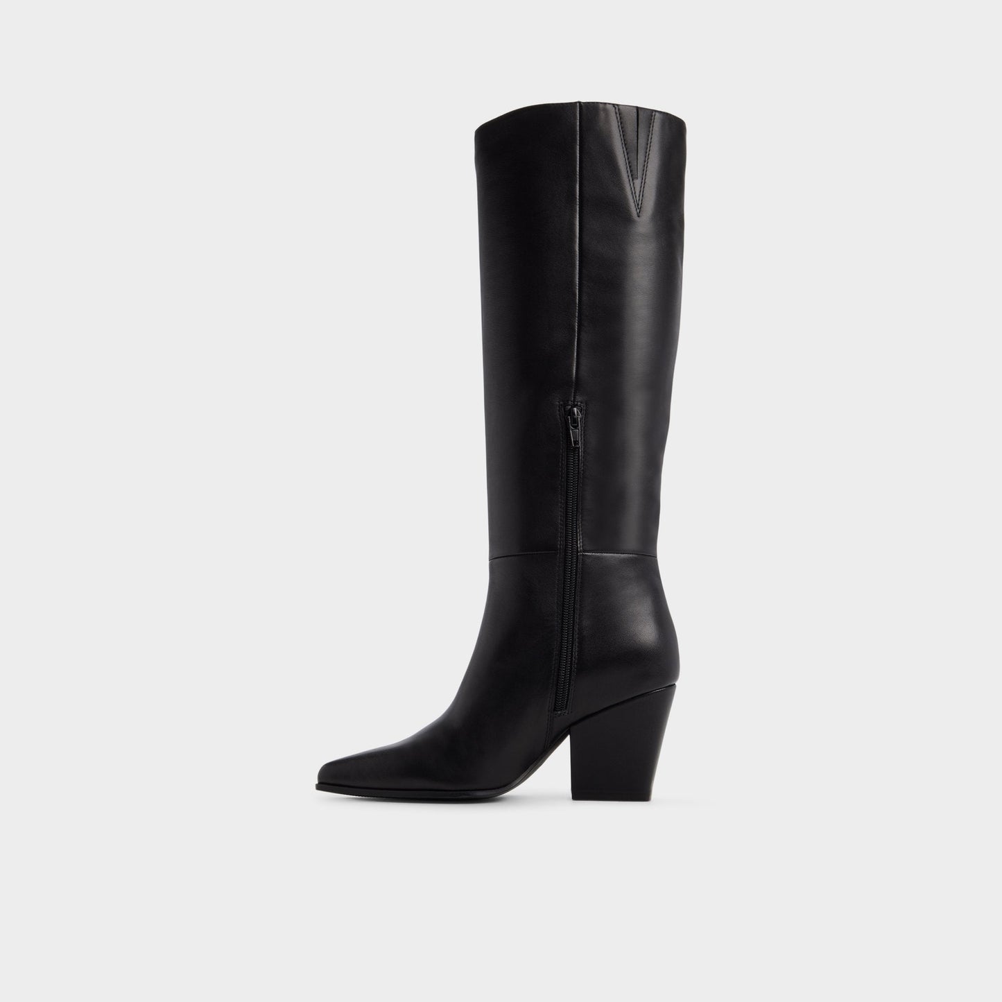 Kaelya in Black - Knee-high boot, Block heel - Black