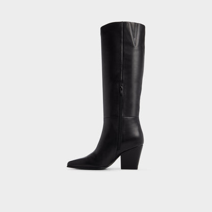 Kaelya in Black - Knee-high boot, Block heel - Black