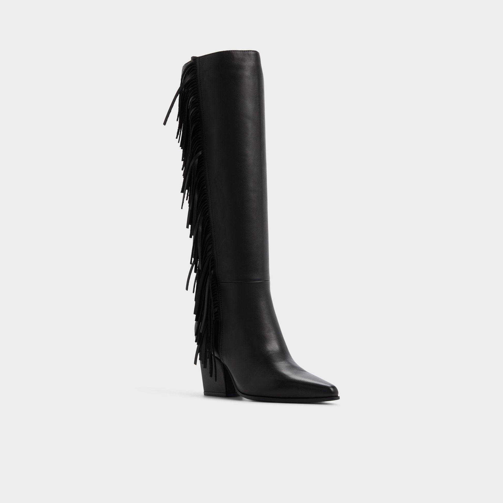 Kaelya in Black - Knee-high boot, Block heel - Black