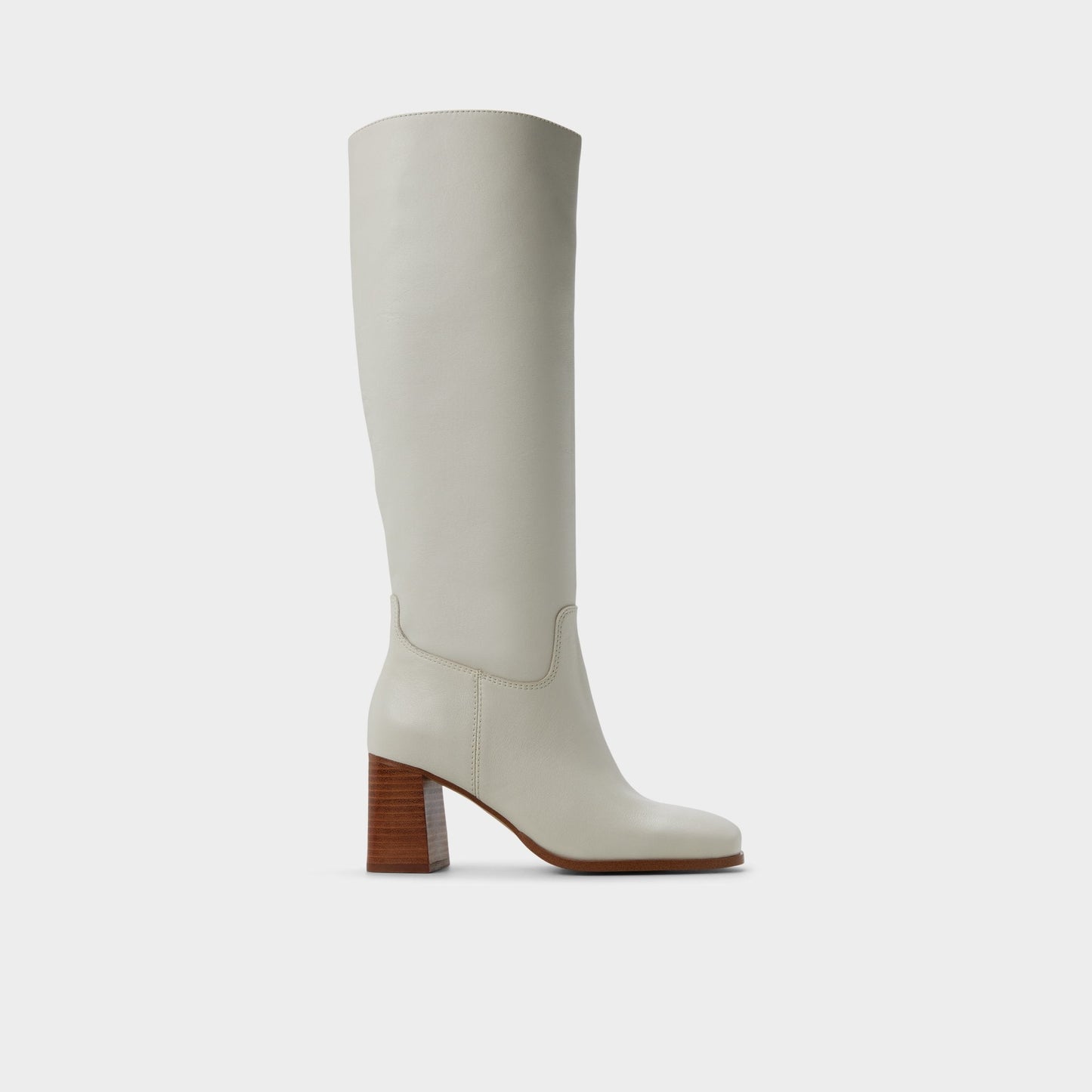 Elyze in White Bone - Knee-high boot, Block heel - White/bone