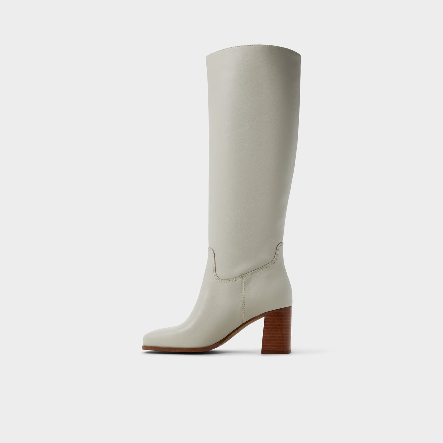 Elyze in White Bone - Knee-high boot, Block heel - White/bone