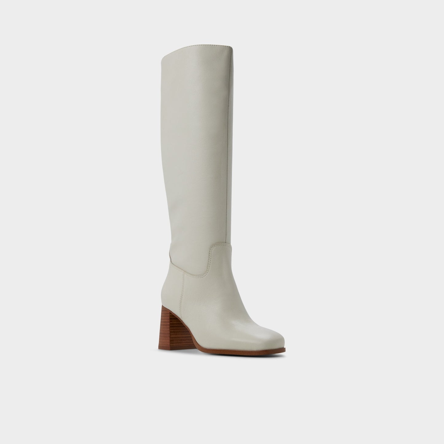 Elyze in White Bone - Knee-high boot, Block heel - White/bone