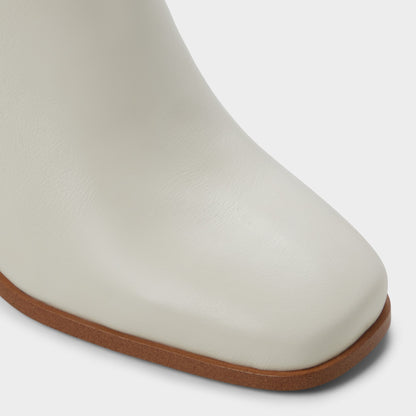 Elyze in White Bone - Knee-high boot, Block heel - White/bone
