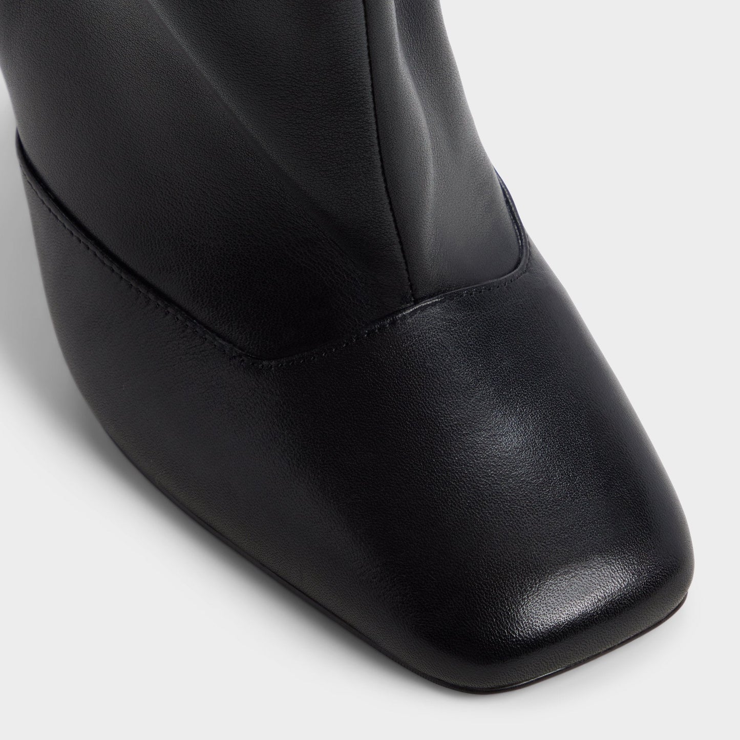 Aleena in Black - Knee-high boot, Stiletto heel - Black