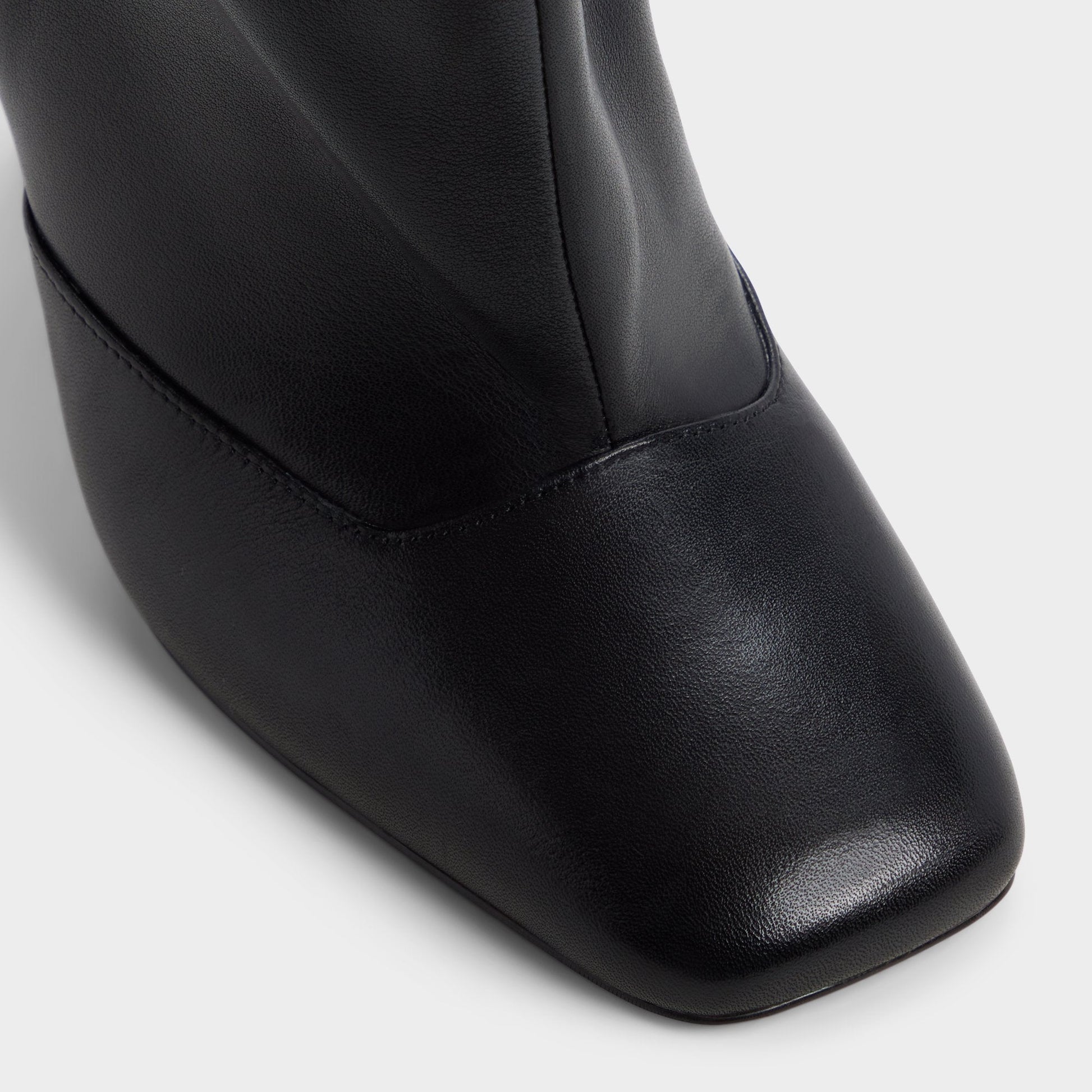 Aleena in Black - Knee-high boot, Stiletto heel - Black